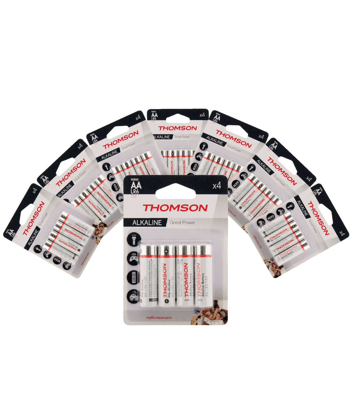 Lot de 48 piles alcalines LR06 AA 1,5V - Thomson