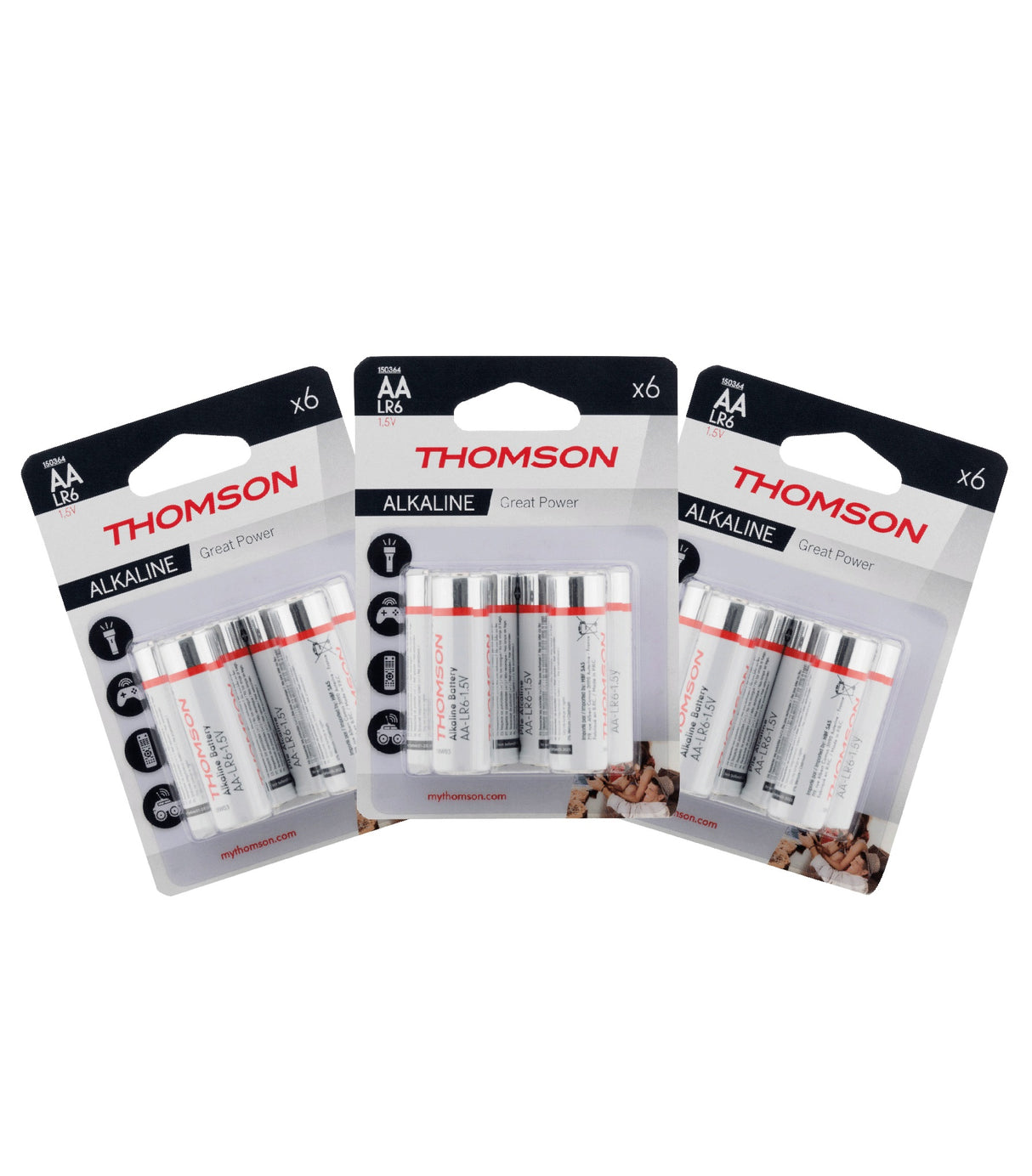 Lot de 48 piles alcalines LR06 AA 1,5V - Thomson