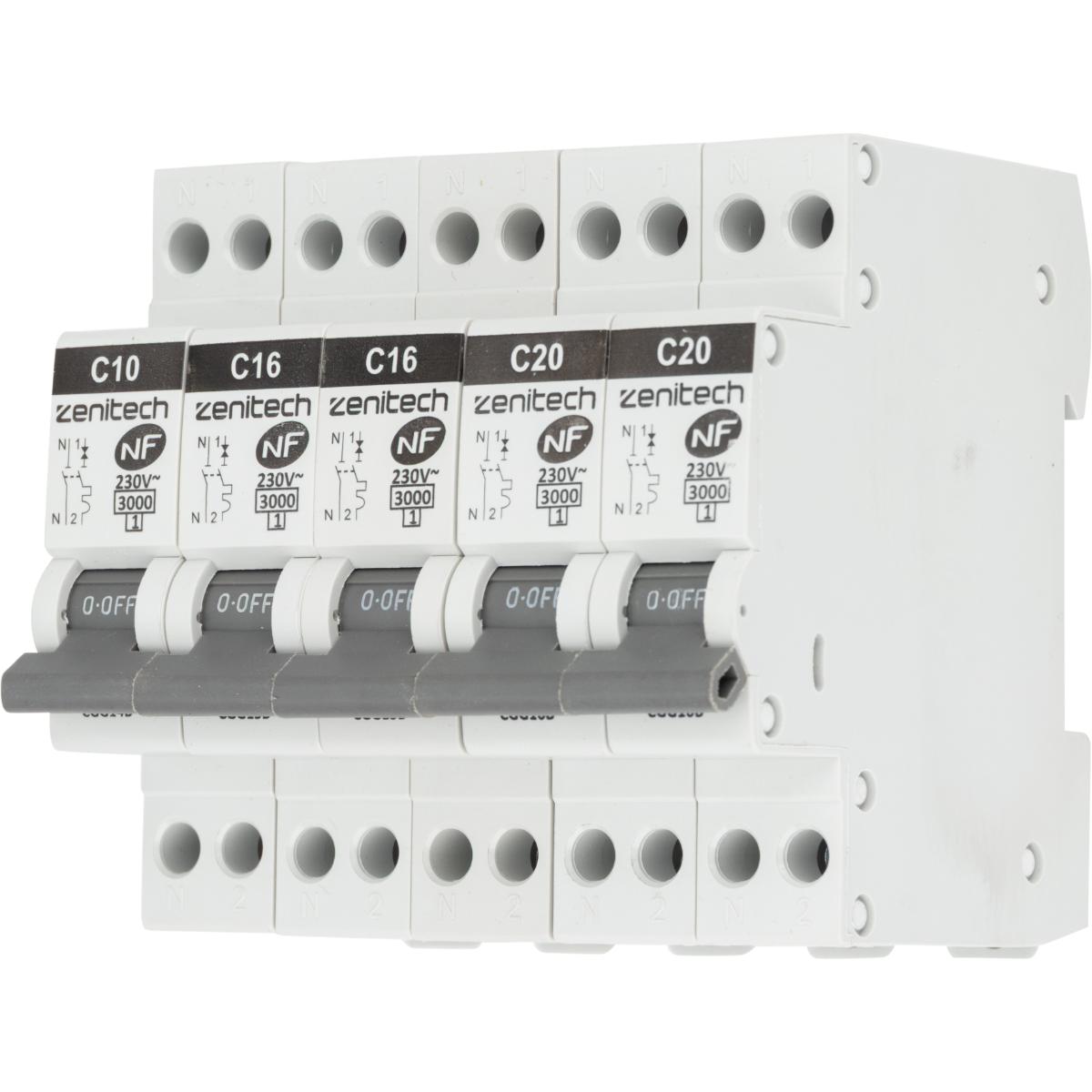 Pack de disjoncteurs 10A + 16A + 20A - Zenitech