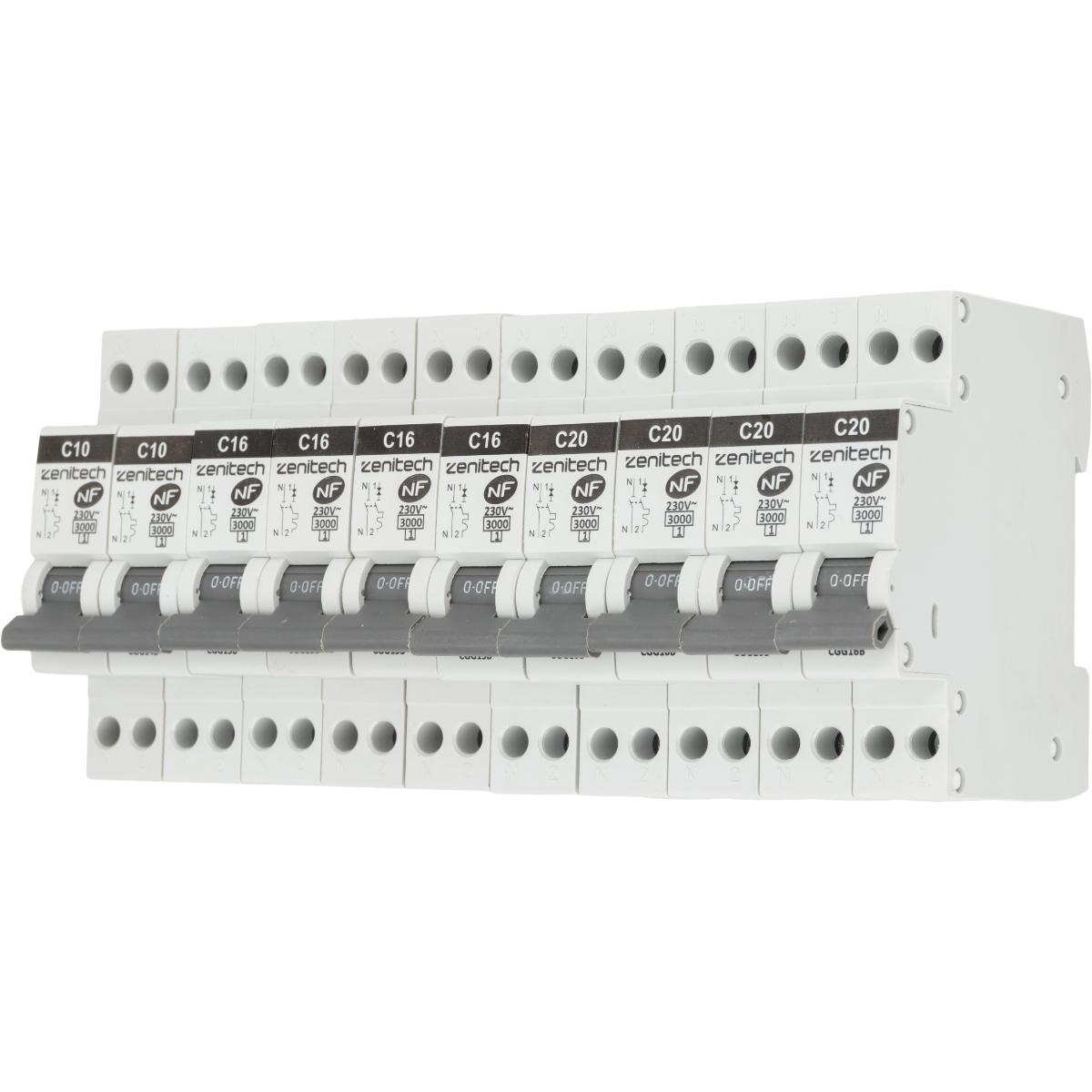 Pack de disjoncteurs 10A + 16A + 20A - Zenitech