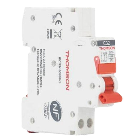 Disjoncteur 1P+N peignable bornes auto NF Easy Connect - Thomson