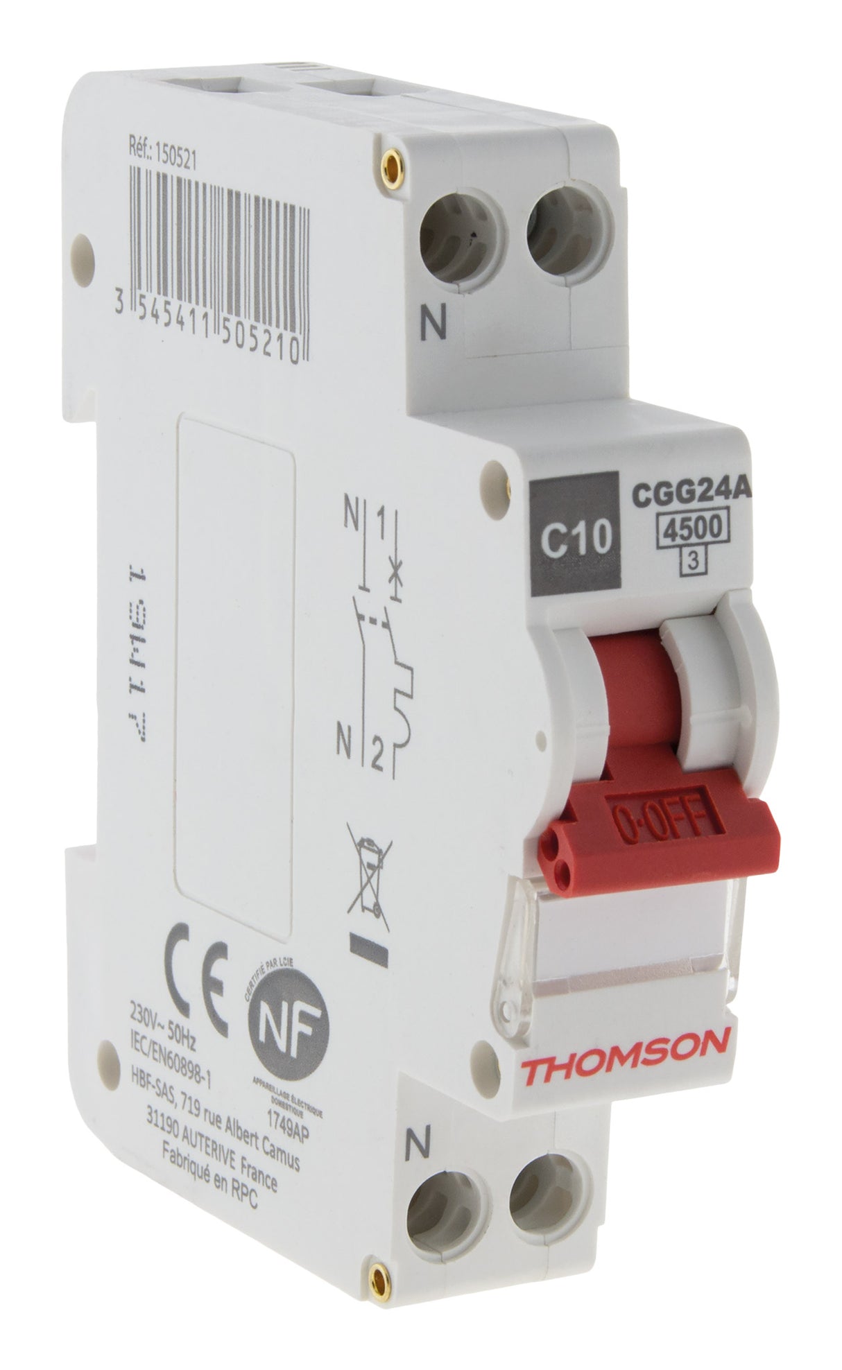 Disjoncteur à vis PH+N - 4,5KA - Thomson