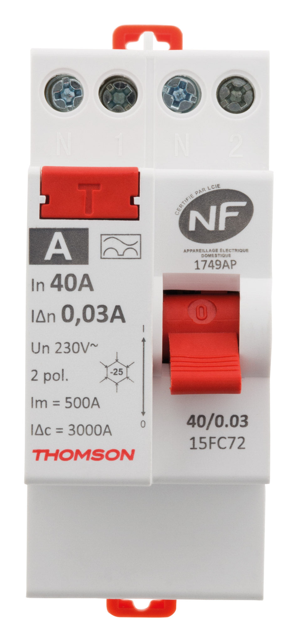 Interrupteur différentiel à vis 40A type A NF - Thomson