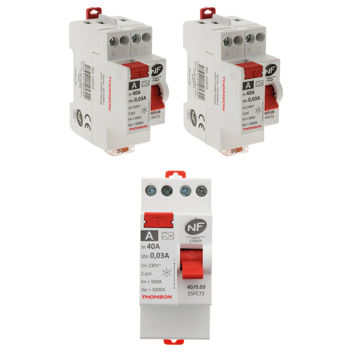 Interrupteur différentiel à vis 40A type AC NF - Thomson