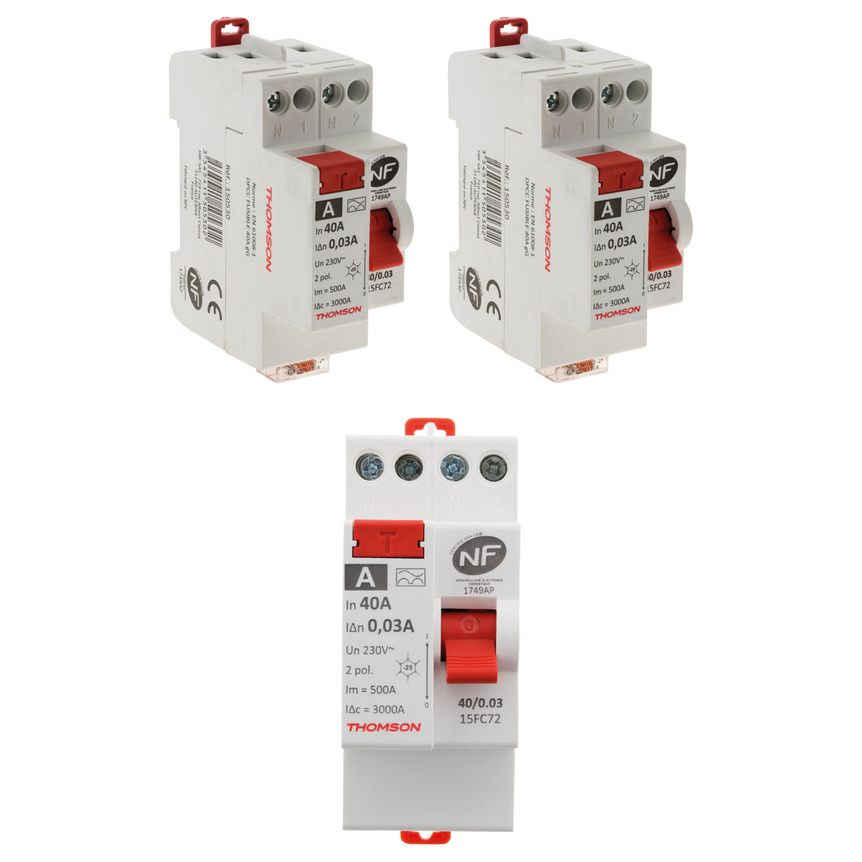 Interrupteur différentiel à vis 40A type AC NF - Thomson