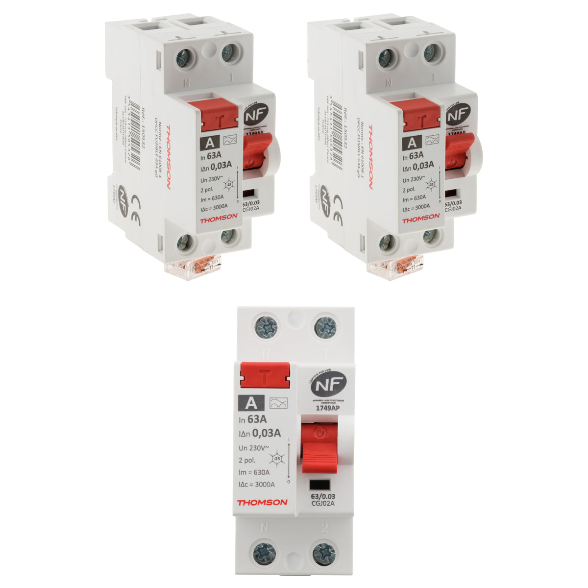 Interrupteur différentiel à vis 63A type A NF - Thomson