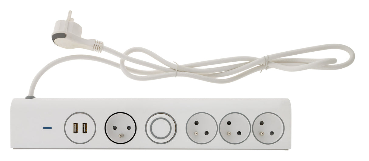 Multiprise parafoudre prises 16A + 2 USB - Thomson