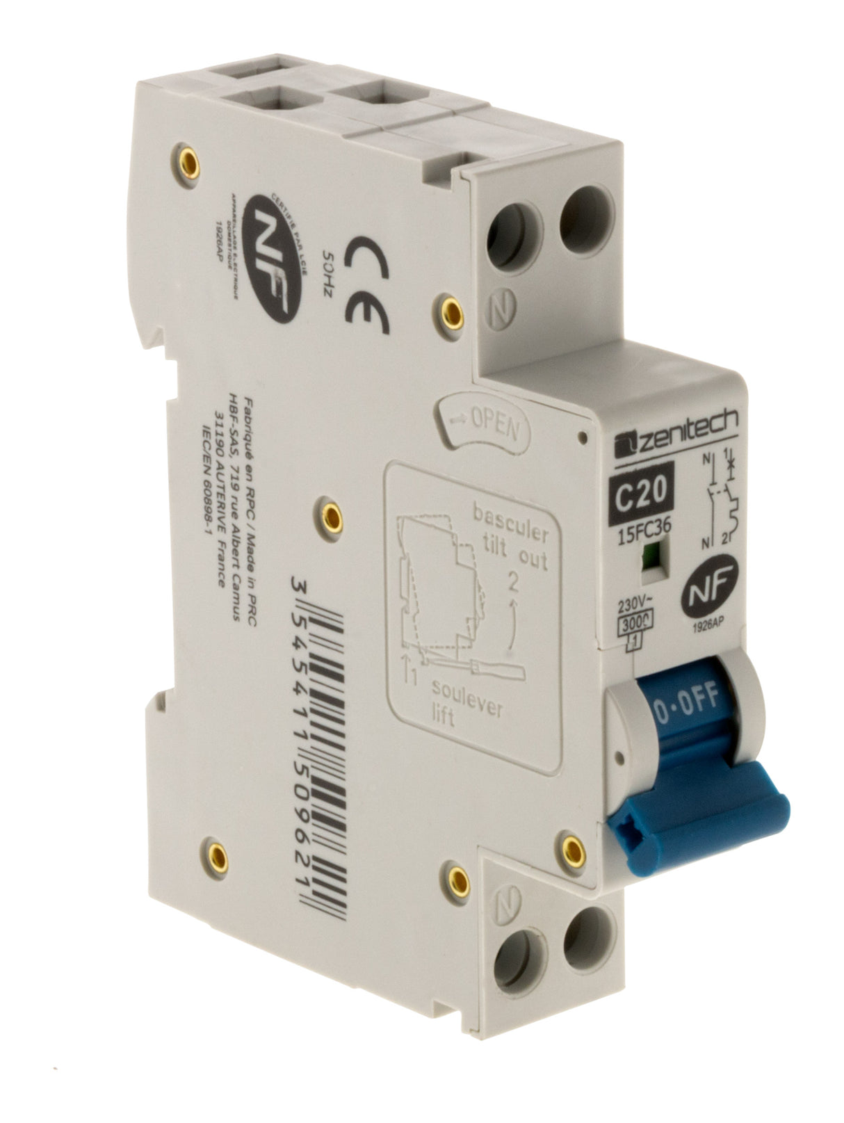 Disjoncteur PH/N - NF - Zenitech