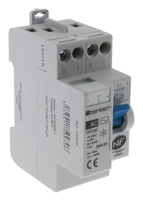 Interrupteur différentiel 30mA Type AC NF - Zenitech