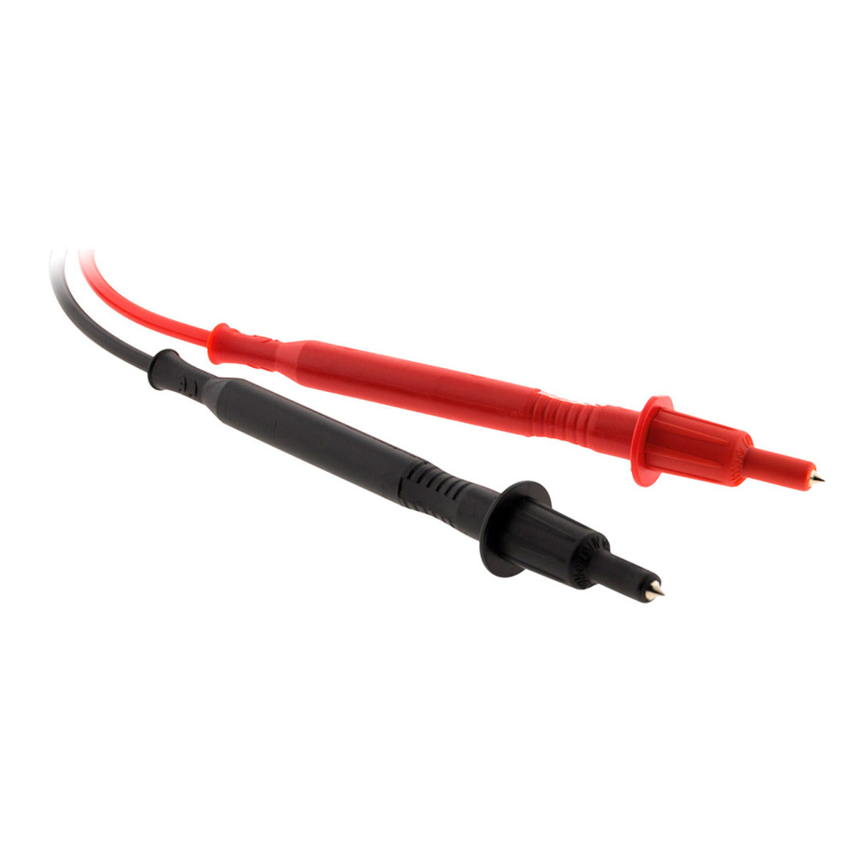 Lot de 2 cordons pointe de touche Ø4mm avec fiche coudée : 1 rouge + 1 noir - Zenitech