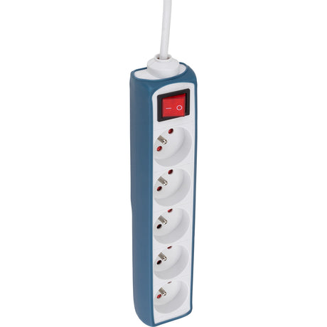 Multiprise 5 prises 16A 2P+T câble 1m + interrupteur - Zenitech