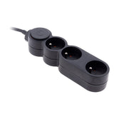 Bloc Home 3 prises 16A 2P+T avec interrupteur et fiche extraplate - câble HO5VV-F 3G1 1,5m - Zenitech