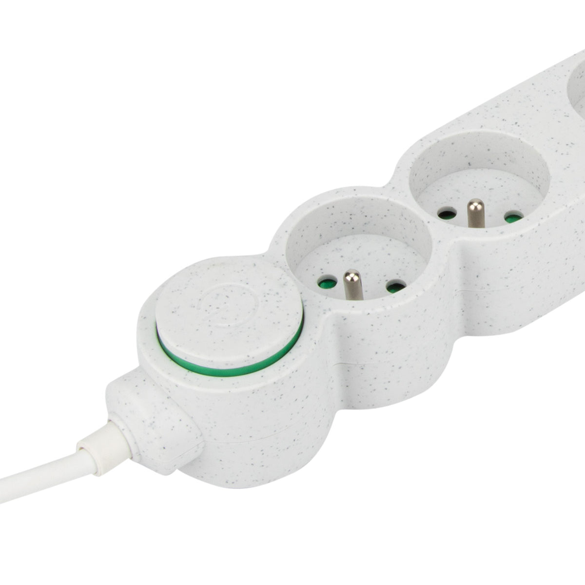 Bloc multiprise Home Green plastique recyclé 2P+T - Zenitech – Enexo PRO