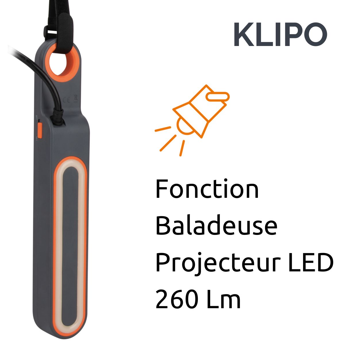 Bloc multiprise Klipo travaux et chantiers avec lampe LED - 3 prises 2P+T et USB - Zenitech