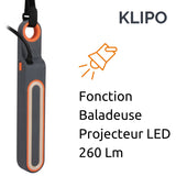 Bloc multiprise Klipo travaux et chantiers avec lampe LED - 3 prises 2P+T et USB - Zenitech