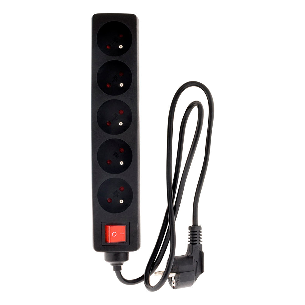 Bloc multiprise 16A 2P+T + interrupteur - noir - Zenitech