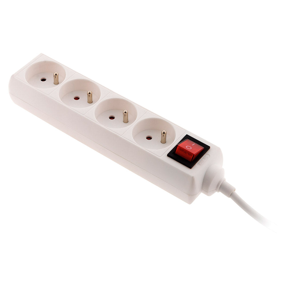 Bloc prises 16A 2P+T avec interrupteur Blanc - Zenitech