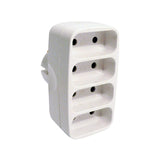 Multiprise quadriplite 6A façade - Blanc - Zenitech