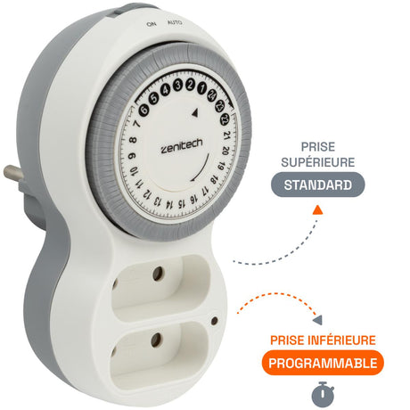 Biplite programmable horizontale 2x6A - Blanc - Bolea - Zenitech