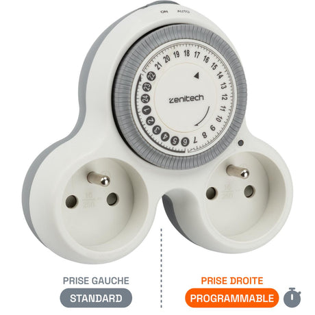 Biplite programmable verticale 2x16A - Blanc - Bolea - Zenitech