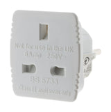 Adaptateur prise voyage France vers UK - prise femelle UK vers prise mâle FR - blanc - Zenitech