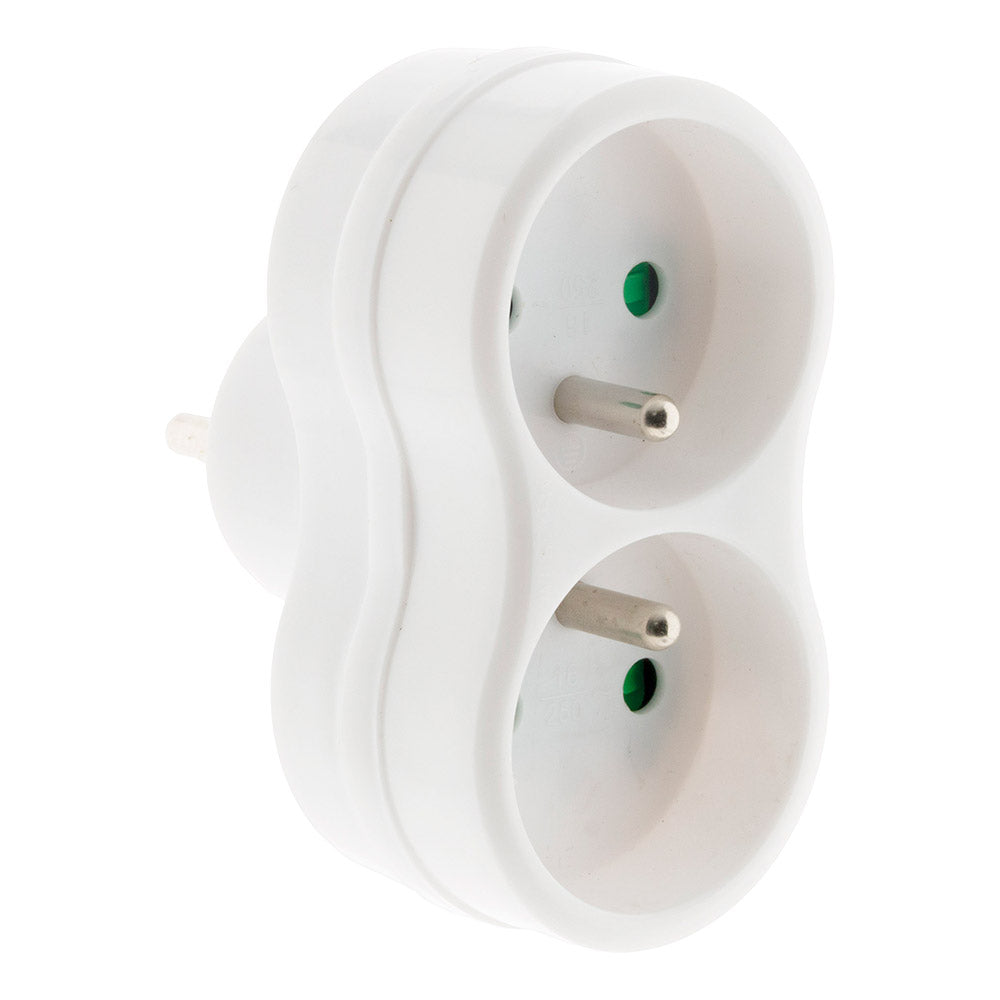 Multiprise 2 prises - Biplite - 2x16A - Blanc - Zenitech