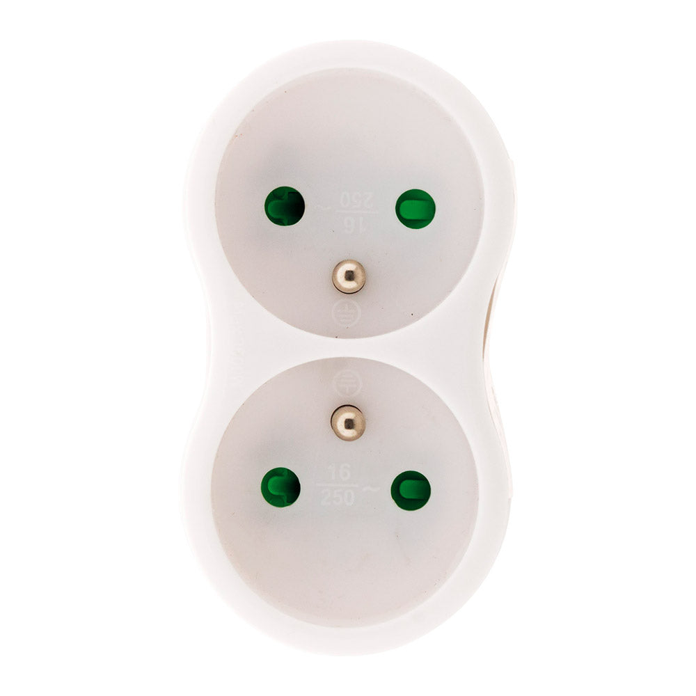 Multiprise 2 prises - Biplite - 2x16A - Blanc - Zenitech