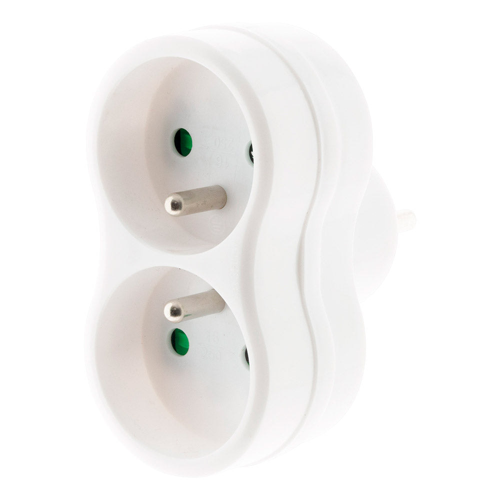 Multiprise 2 prises - Biplite - 2x16A - Blanc - Zenitech