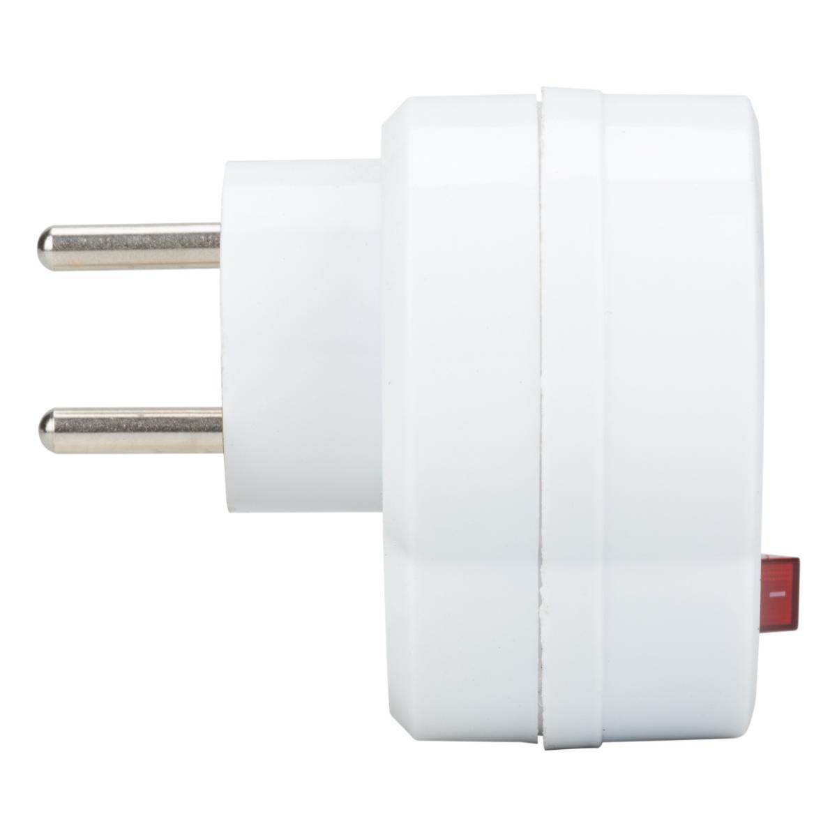 Multiprise biplite 16A + interrupteur façade - Blanc - Zenitech