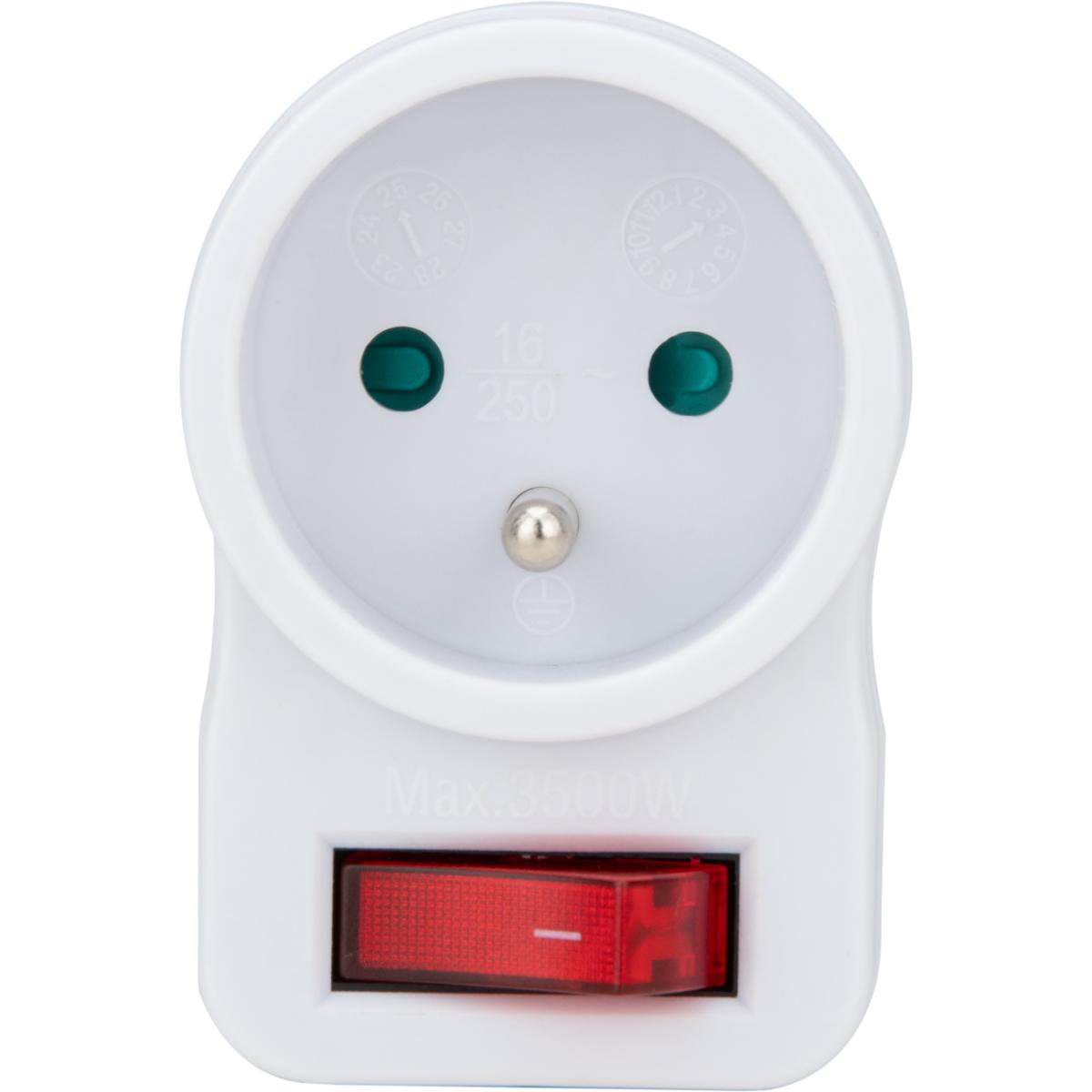 Prise 16A avec interrupteur - Blanc - Zenitech