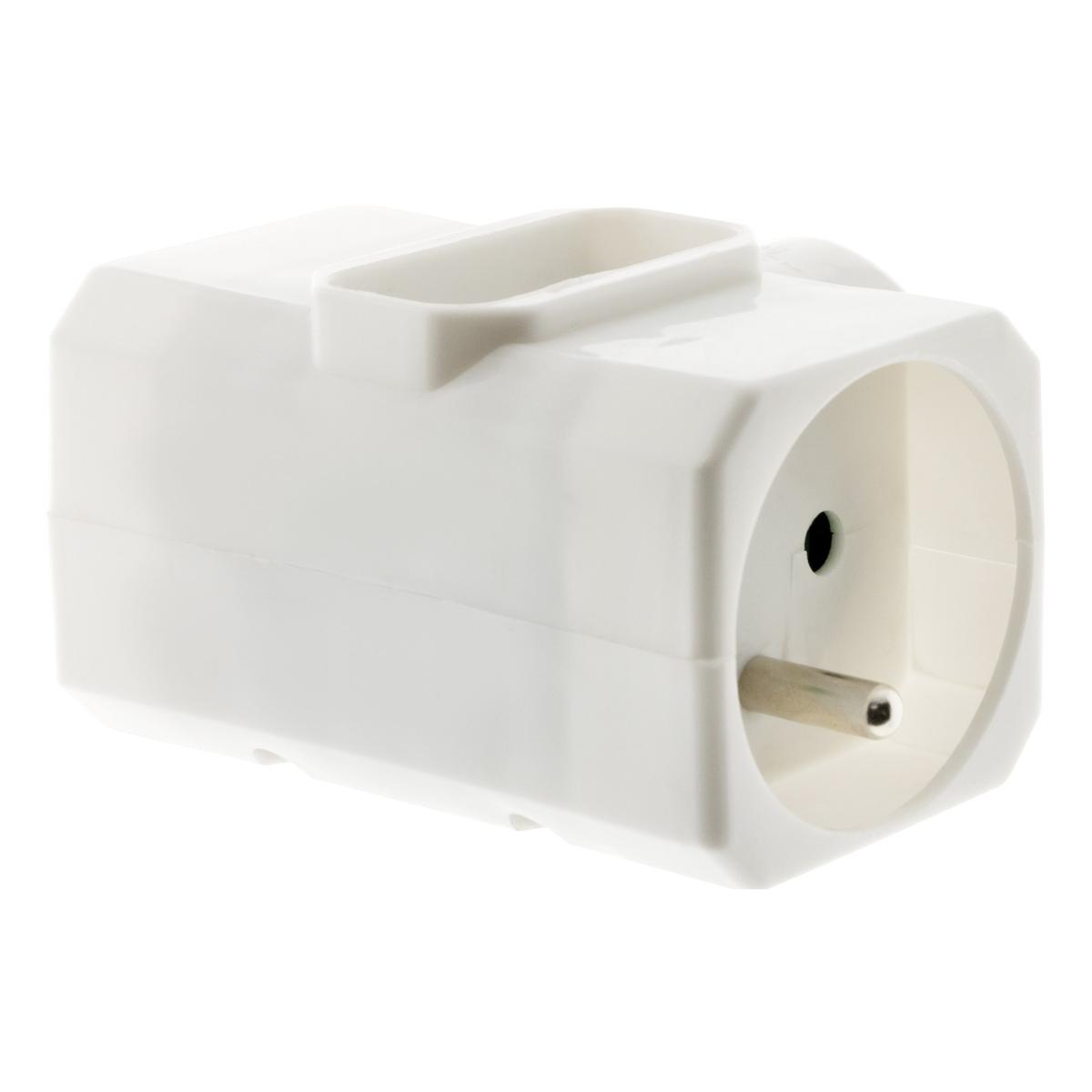 Multiptise triplite latérale 2 prises 16A + 1 prise 6A - blanc - Zenitech