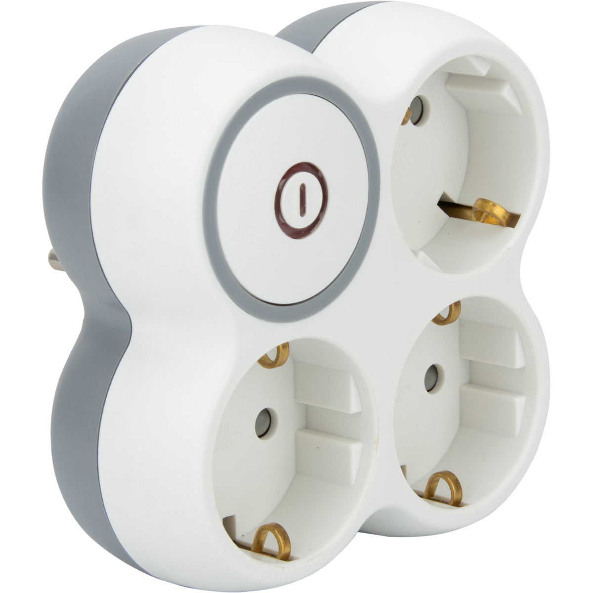 Triplite Schuko 16A + interrupteur - Blanc/Gris - Bolea - Zenitech