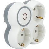 Triplite Schuko 16A + interrupteur - Blanc/Gris - Bolea - Zenitech