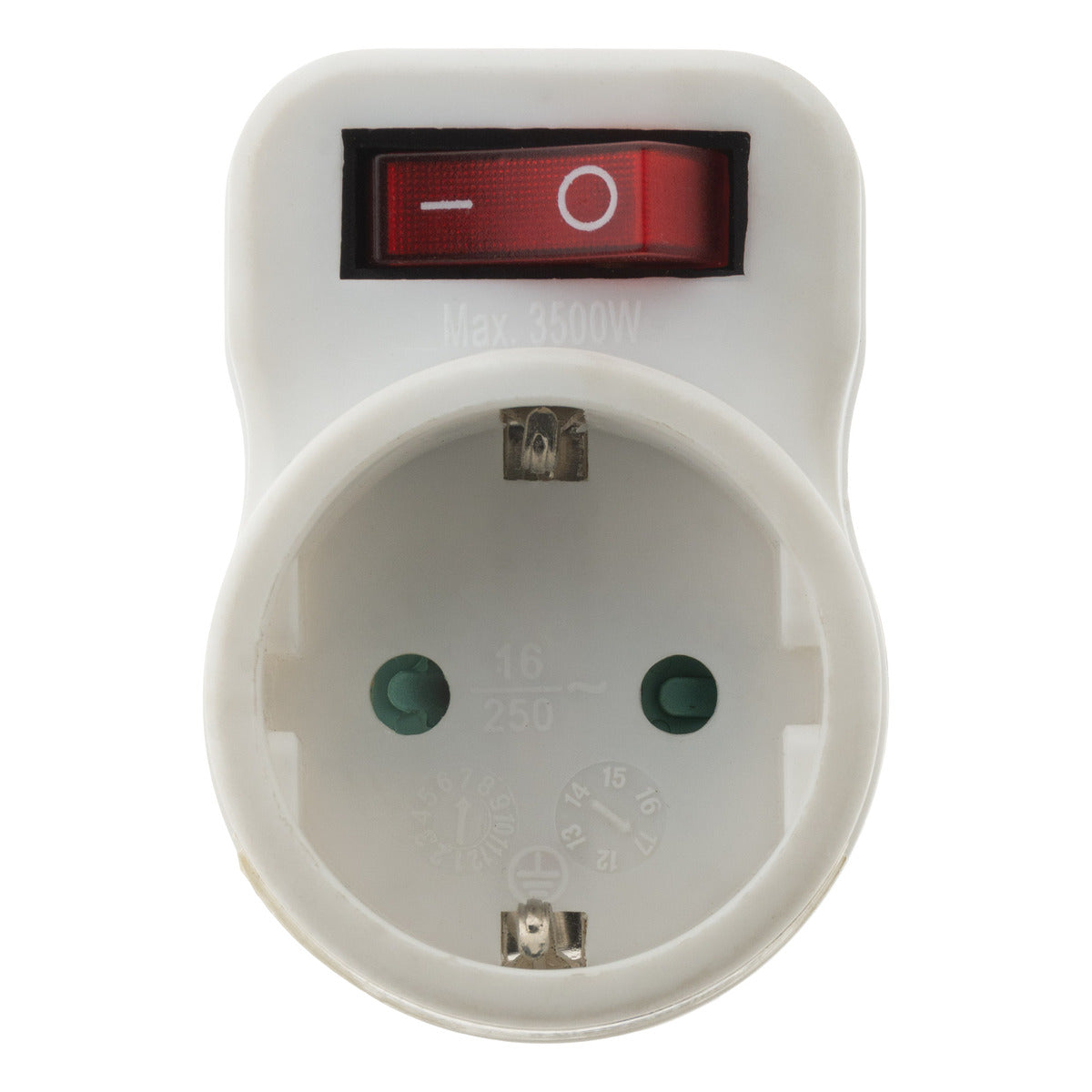 Prise Schuko 16A + interrupteur - Blanc - Zenitech