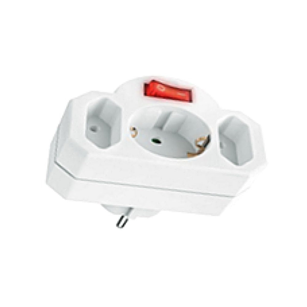 Triplite Schuko 2x2,5A + 1x16A avec interrupteur - Blanc - Zenitech