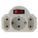 Triplite Schuko 2x2,5A + 1x16A avec interrupteur - Blanc - Zenitech