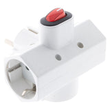 Prise ou triplite Schuko 16A + interrupteur - Blanc - Zenitech