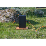 Borne de jardin à fixer 16A IP44 - aluminium noir - Zenitech