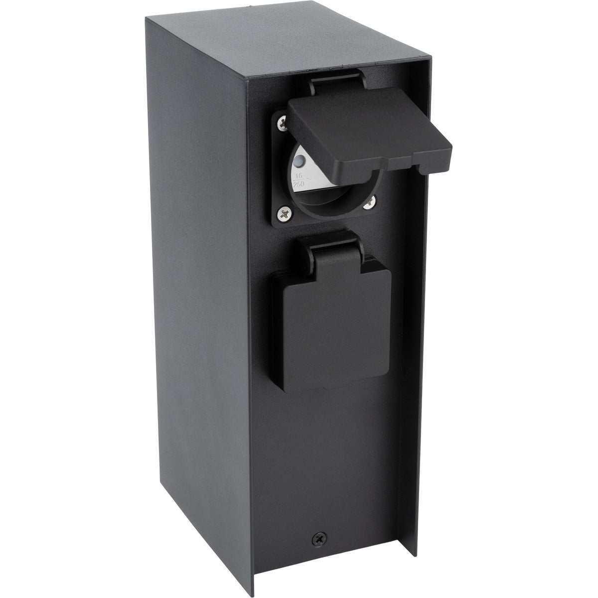 Borne de jardin à fixer 4x16A IP44 - Aluminium Noir - Zenitech