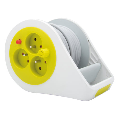 Mini enrouleur design 3 prises 2P T - 7m - Gris - Zenitech Mini enrouleur design 3 prises 2P T - 7m - Gris - Zenitech