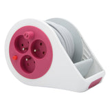 Mini enrouleur design 3 prises 2P+T - 7m - Zenitech