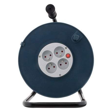 Enrouleur 4 prises 2P+T 16A vide à câbler + coupe-circuit - Orange - Zenitech