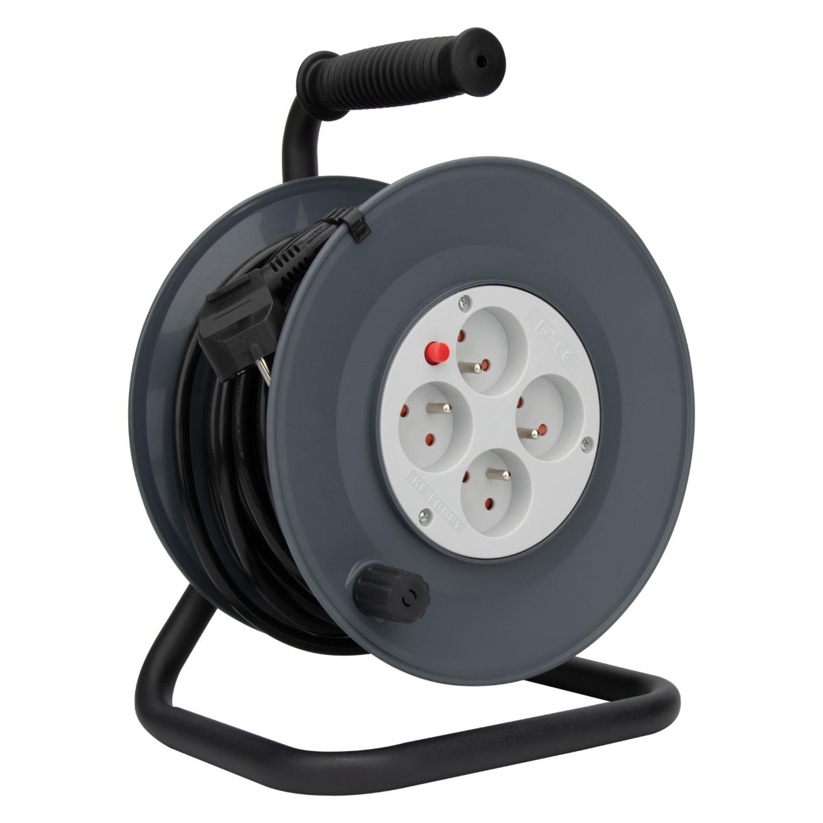 Enrouleur H05VV-F 4 prises 3G1,5 + coupe-circuit - Zenitech