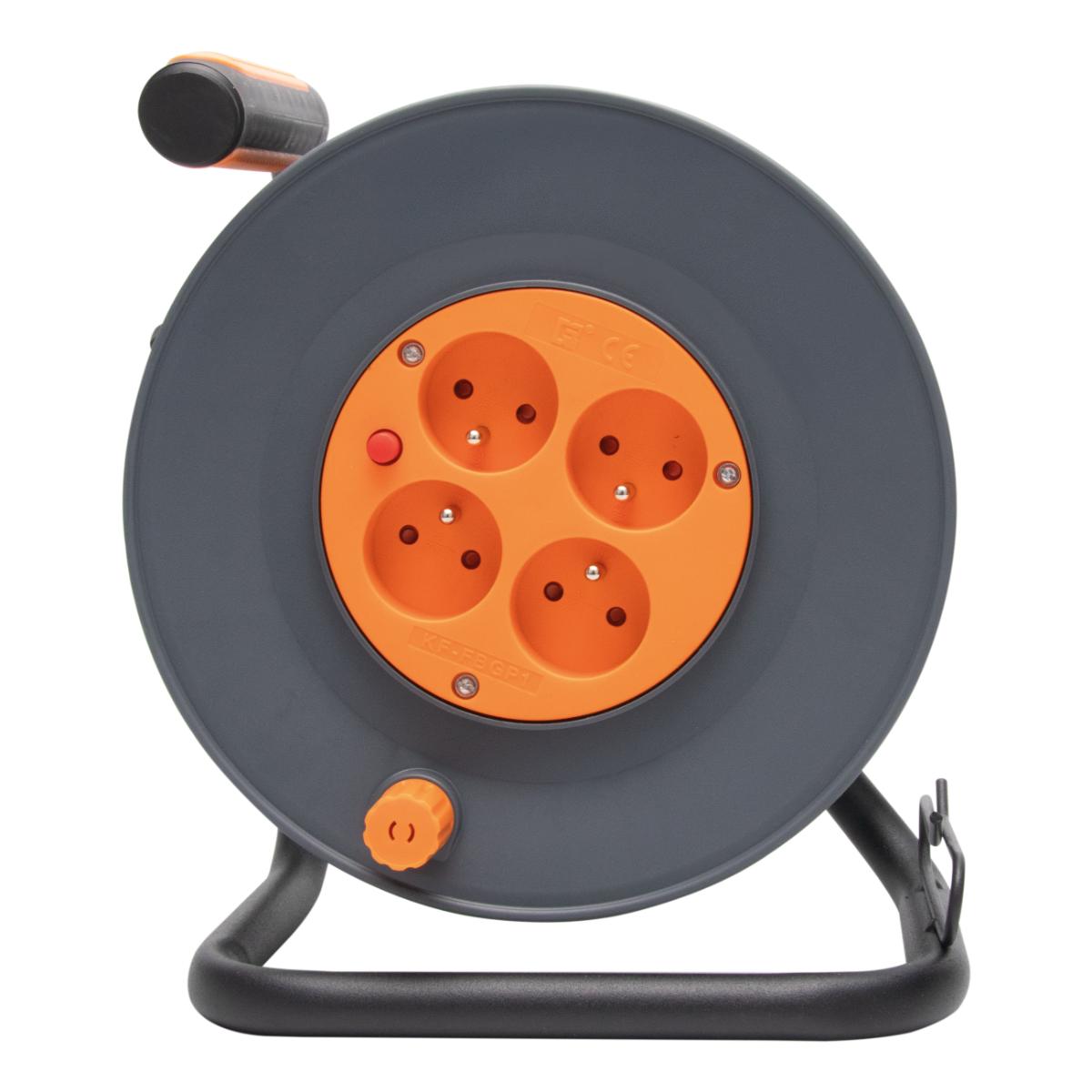 Enrouleur 4 prises déportées 2P+T 16A 25m- Zenitech