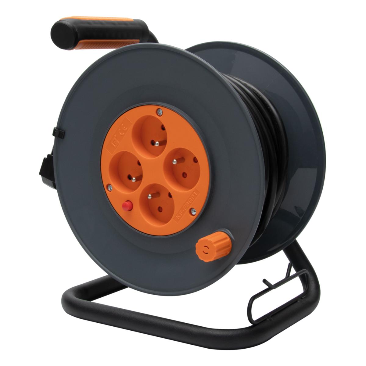 Enrouleur 4 prises déportées 2P+T 16A 25m- Zenitech