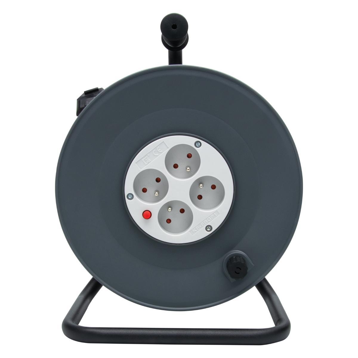 Enrouleur H05VV-F 4 prises 3G1,5 + coupe-circuit - Zenitech