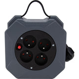 Enrouleur électrique domestique 4x2P+T 16A + coupe-circuit thermique - 10m - Zenitech