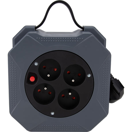Enrouleur électrique domestique 4x2P+T 16A + coupe-circuit thermique - 10m - Zenitech