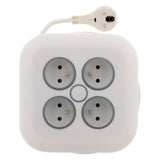 Enrouleur domestique 4x16A 2P+T fiche extraplate 3G1mm² 7m - blanc - Zenitech