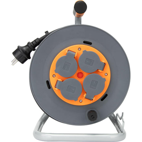 Enrouleur de chantier IP44 4 prises 16A 3G1,5mm² 25m - orange - Zenitech